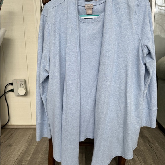 Chicos Zynergy Blue Top Size 2 US 12/14 - Picture 5 of 6